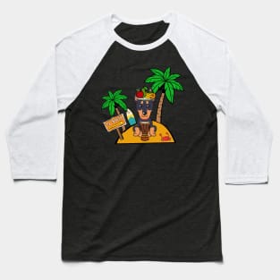 Funny alsatian is on a deserted island Baseball T-Shirt